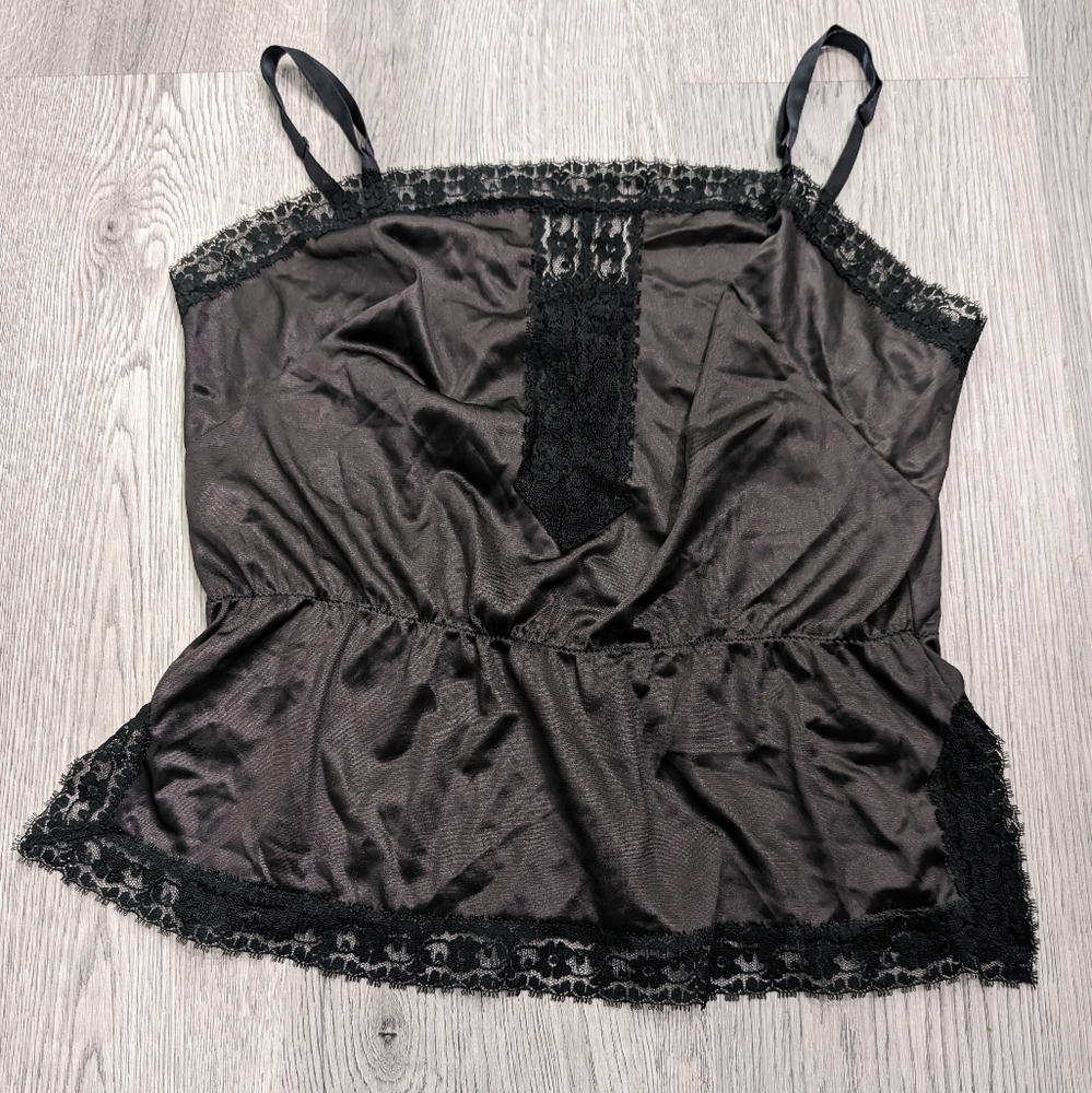 Vintage Van Raalte Black Lace Camisole 34 Whimsigoth 90s Lingerie